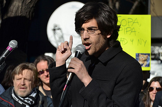 Aaron Swartz in January 2012. Photo (cc) by Daniel J. Sieradski. For details, click on image.