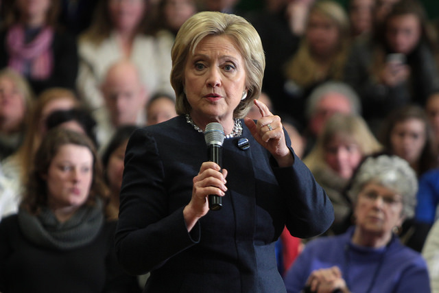 Hillary Clinton in Manchester, New Hampshire, earlier this year. Photo (cc) by Gage Skidmore.
